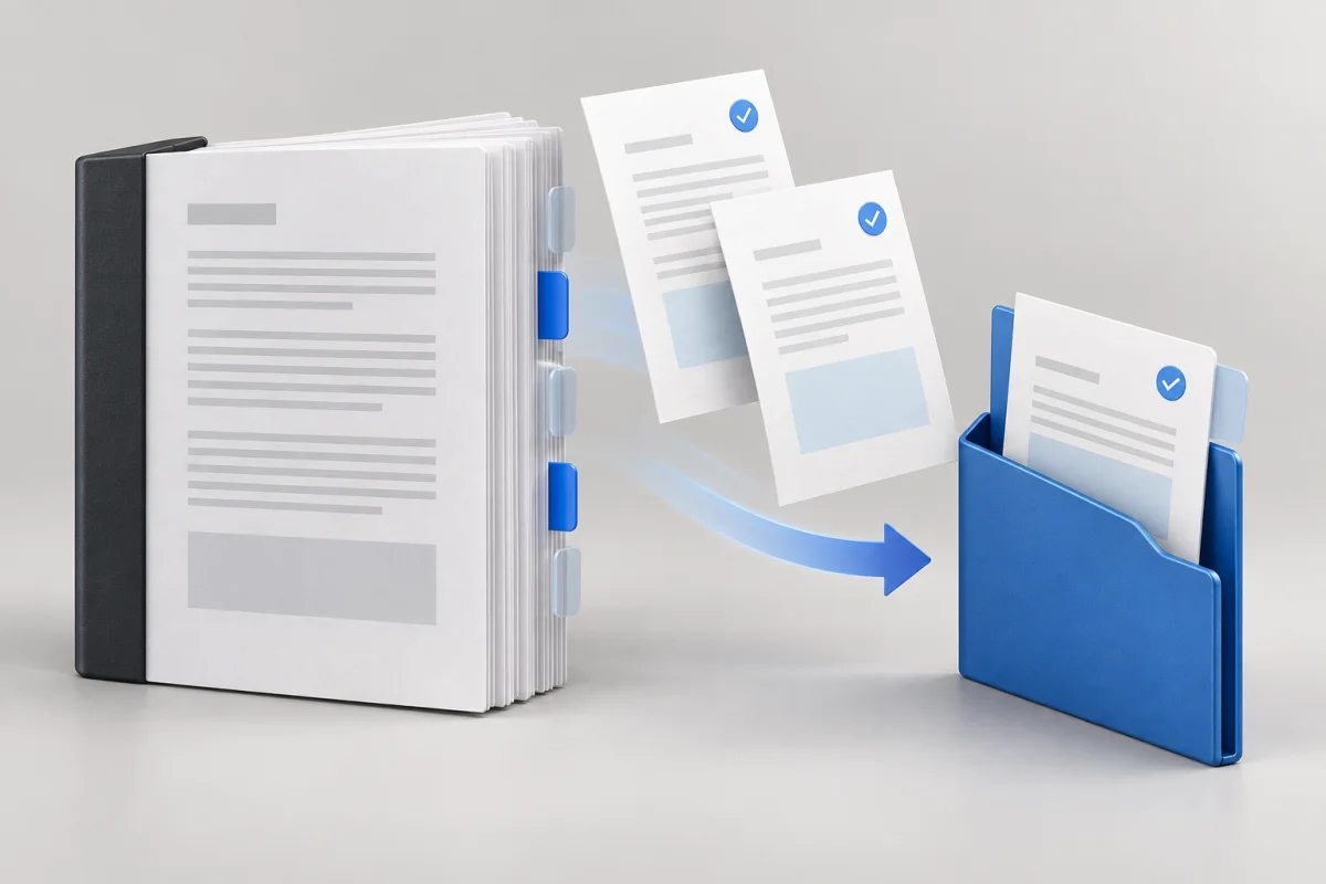 Ilustrasi Pisah PDF untuk artikel Cara Mengambil Halaman Penting dari Kontrak PDF